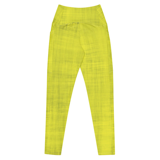 High-Waisted Pocket Leggings - Zesty Lemon