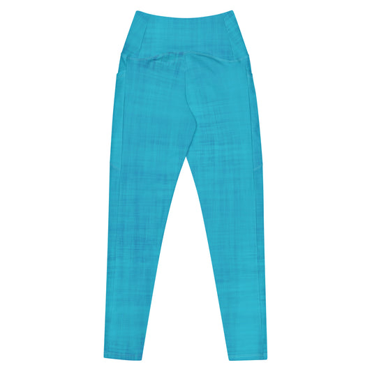High-Waisted Pocket Leggings - Electric Blue