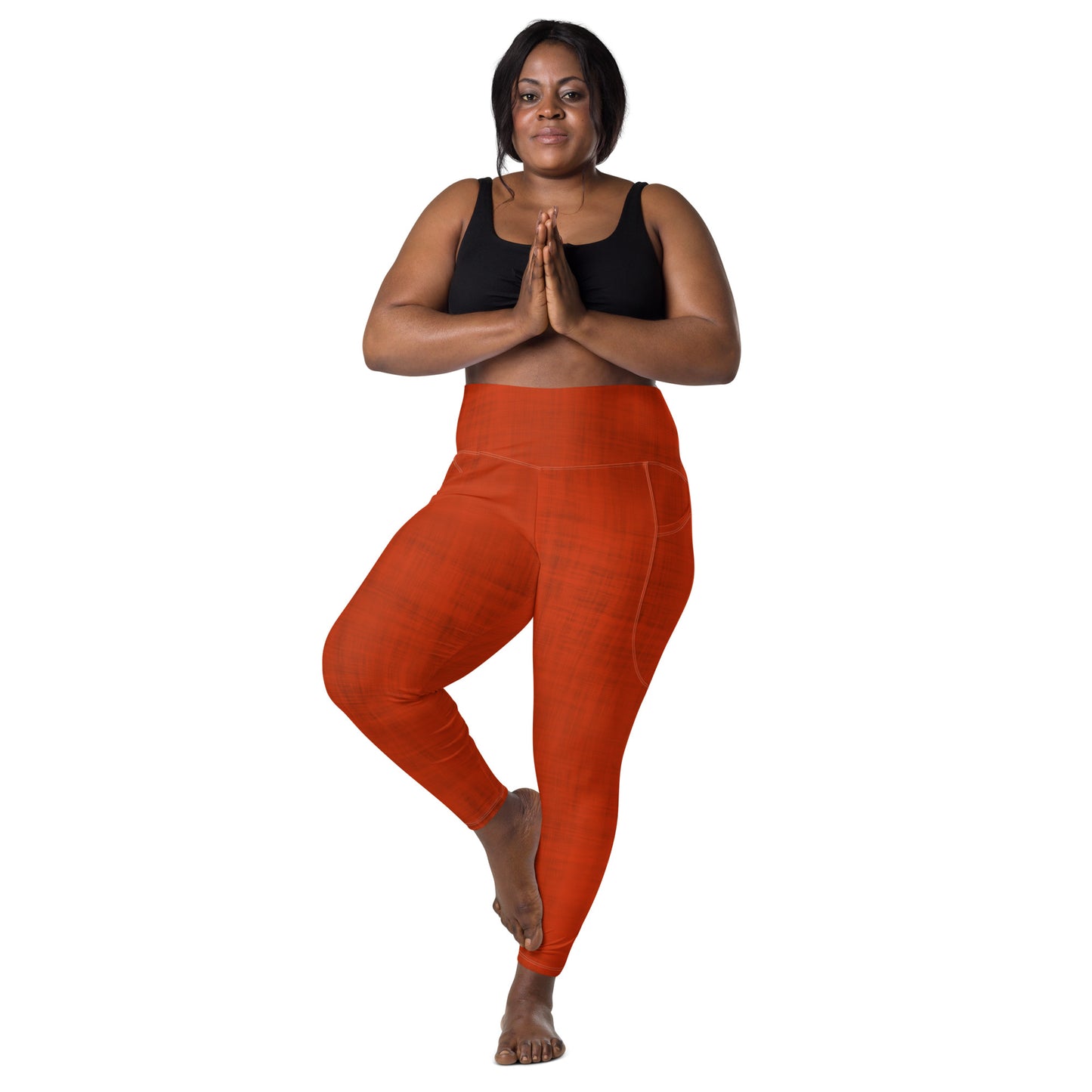 High-Waisted Pocket Leggings - Lava Red