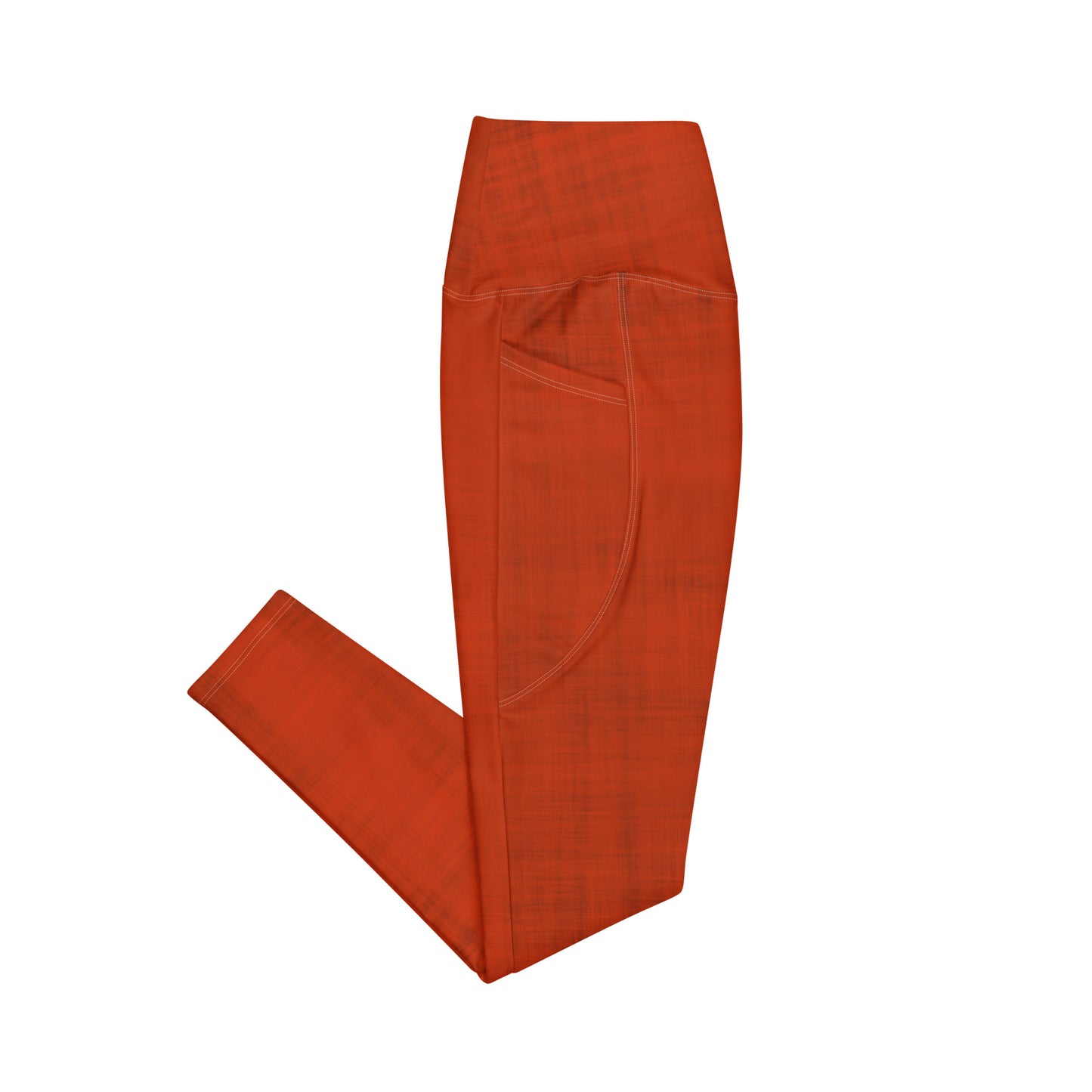 High-Waisted Pocket Leggings - Lava Red