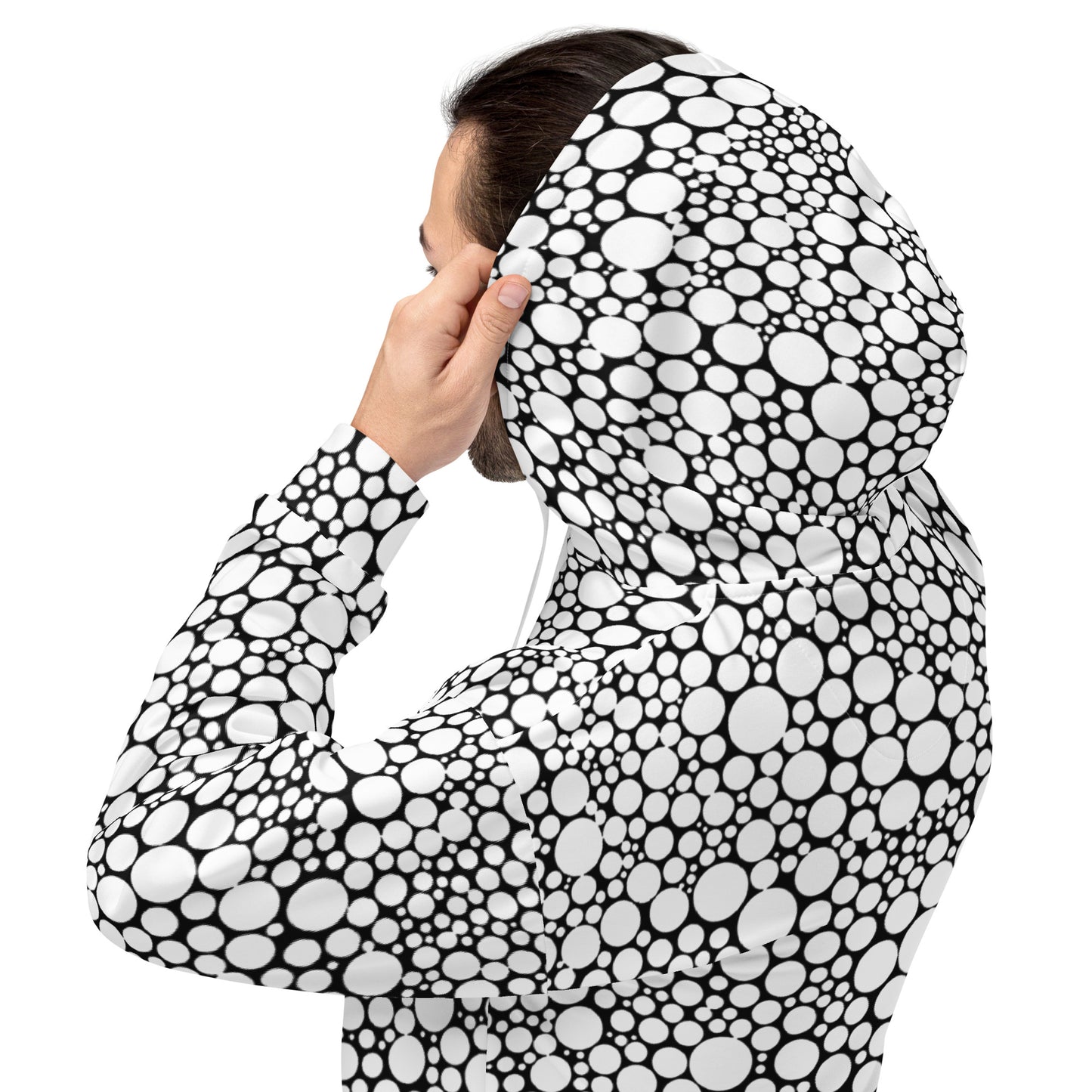 Unisex Hoodie - White Dots on Black