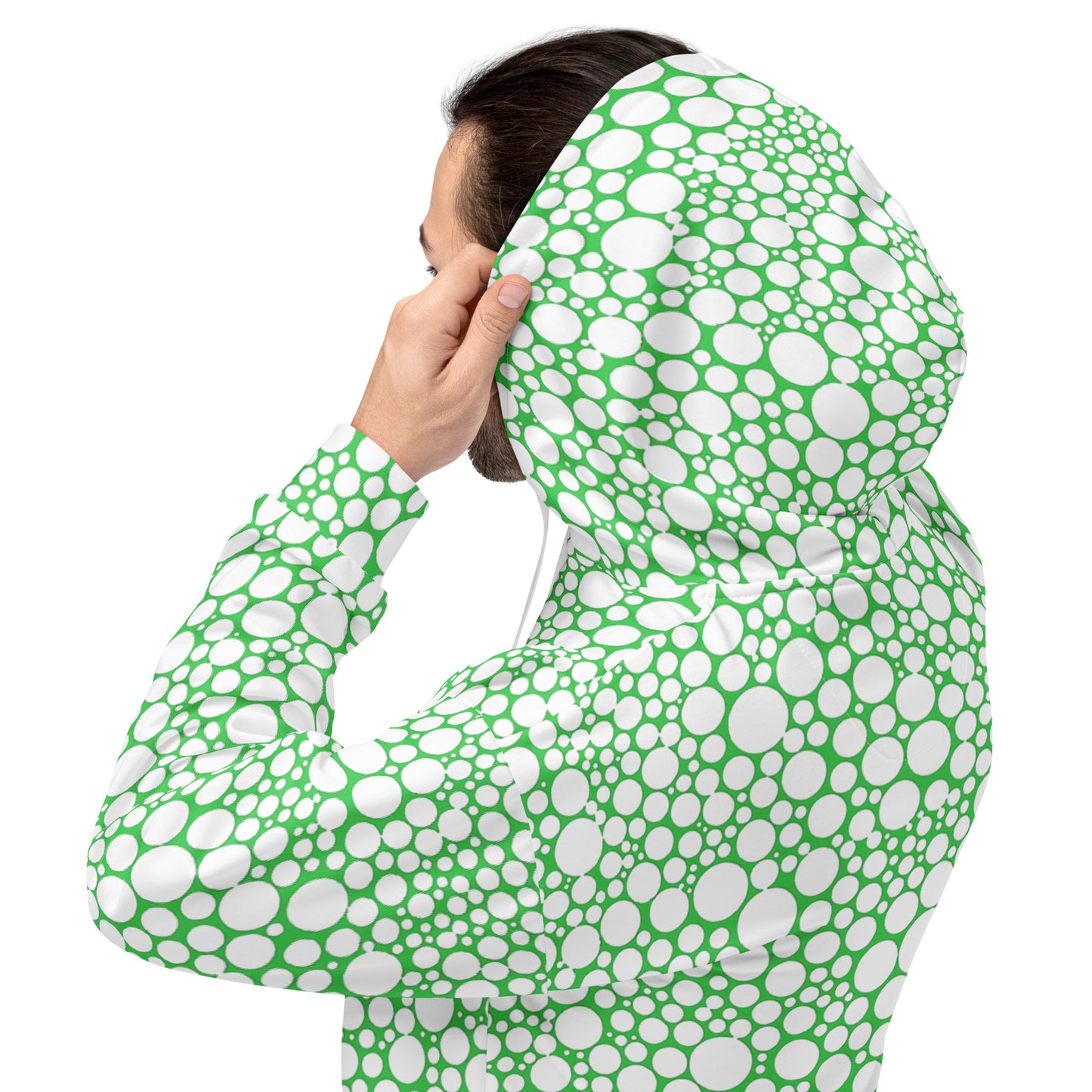 Unisex Hoodie - White Dots on Forest Green