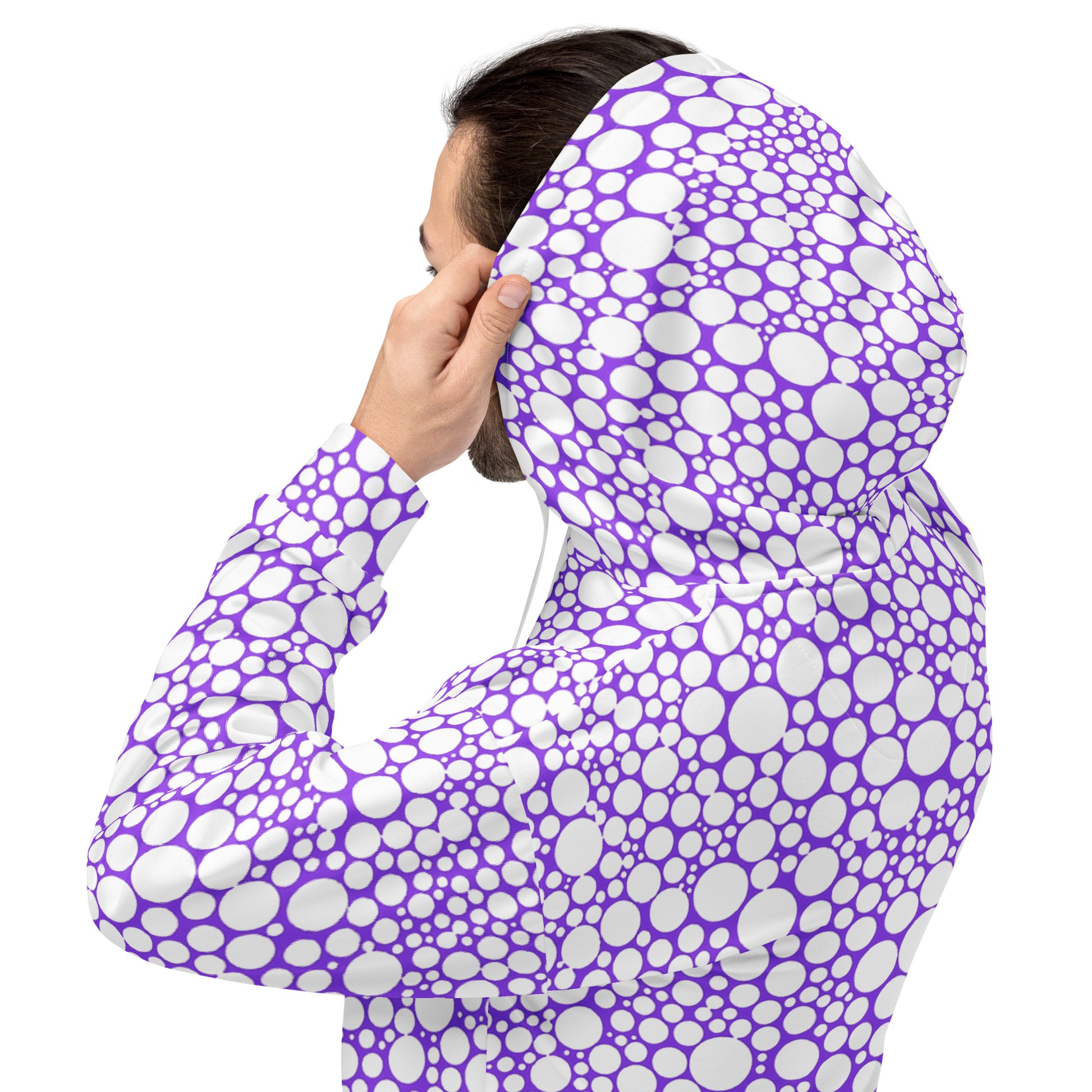 Unisex Hoodie - White Dots on Purple