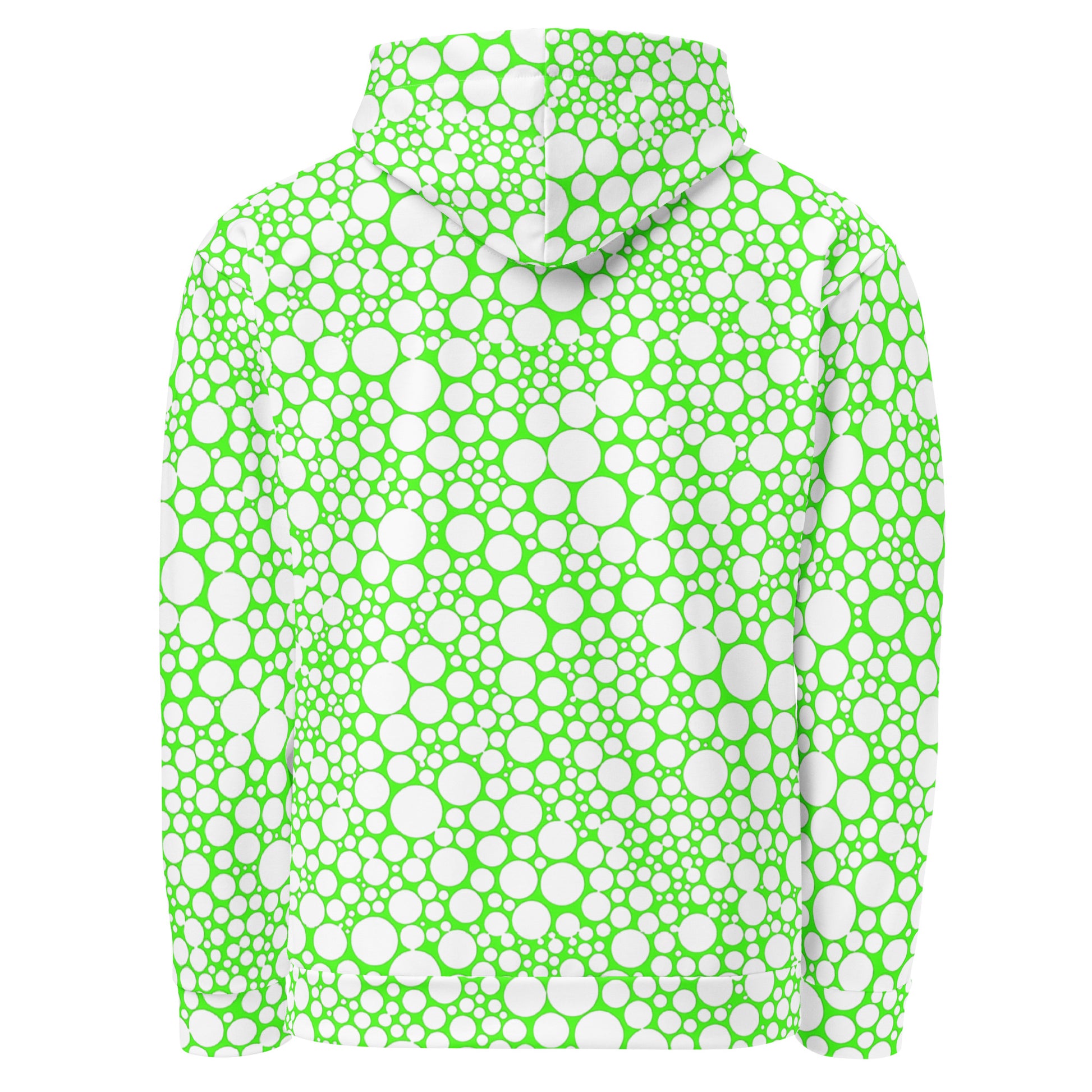 Unisex Hoodie - White Dots on Neon Green