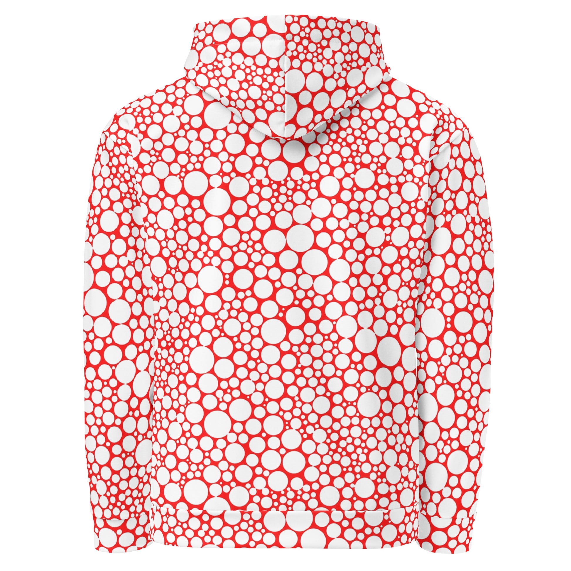 Unisex Hoodie - Dark Red Dots on Bright Red