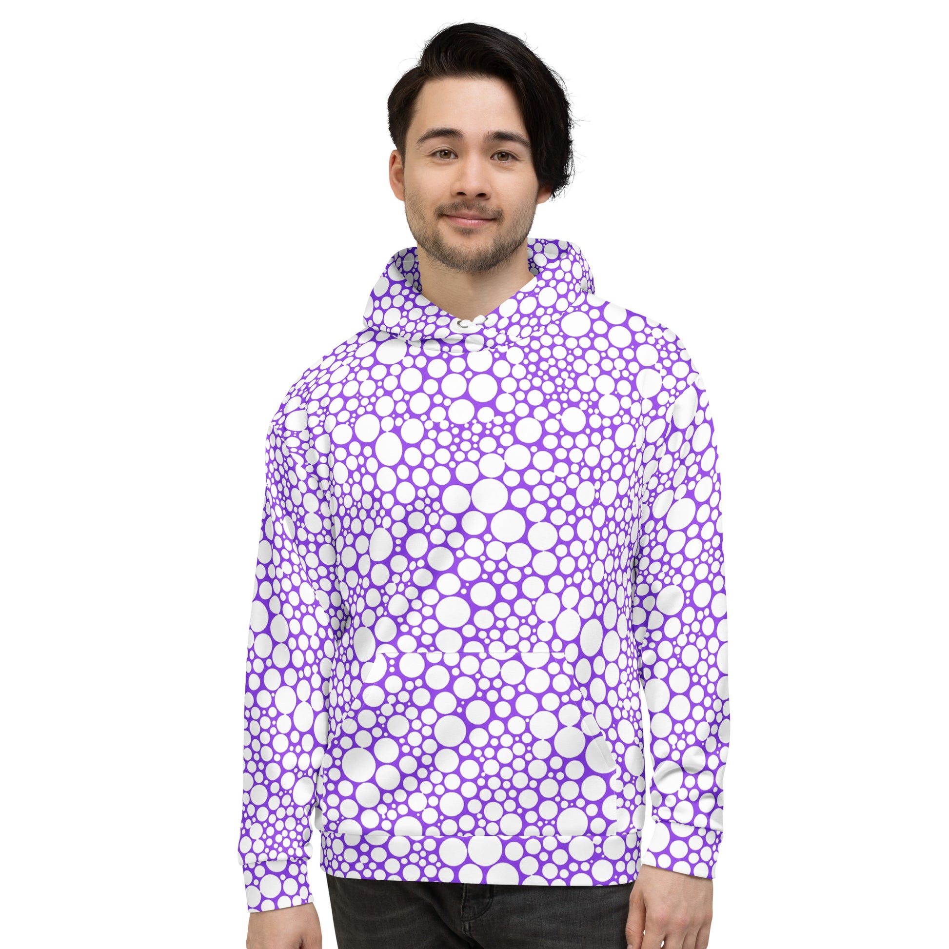 Unisex Hoodie - White Dots on Purple