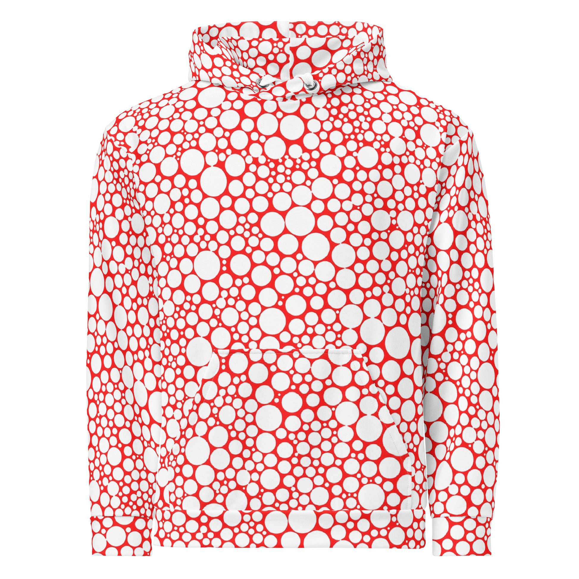 Unisex Hoodie - Dark Red Dots on Bright Red