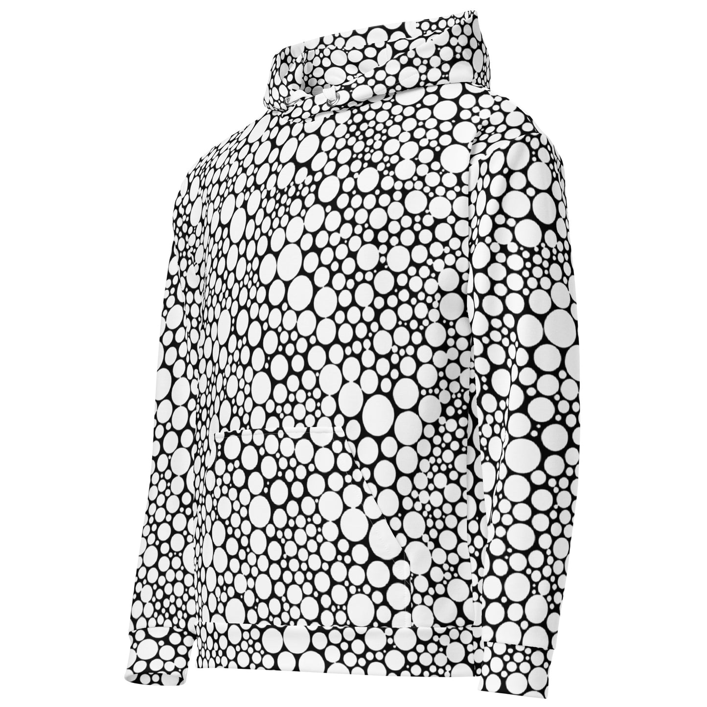 Unisex Hoodie - White Dots on Black