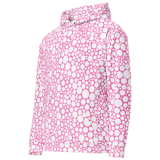 Unisex Hoodie - White Dots on Bubblegum
