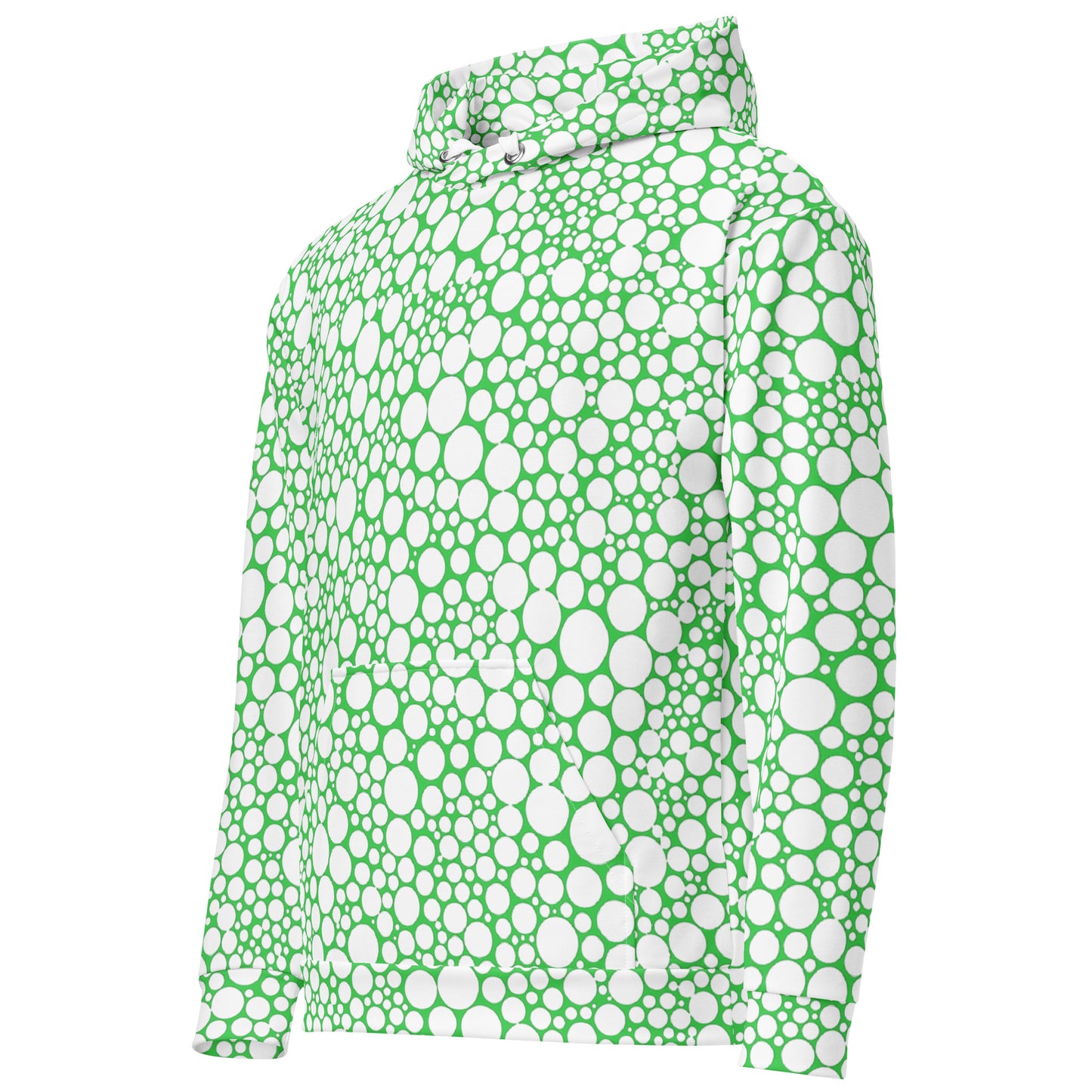 Unisex Hoodie - White Dots on Forest Green