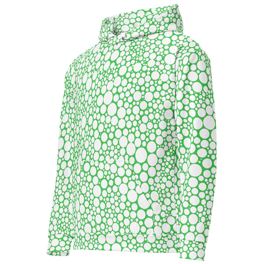 Unisex Hoodie - White Dots on Forest Green