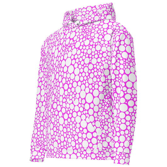 Unisex Hoodie - White Dots on Fuchsia
