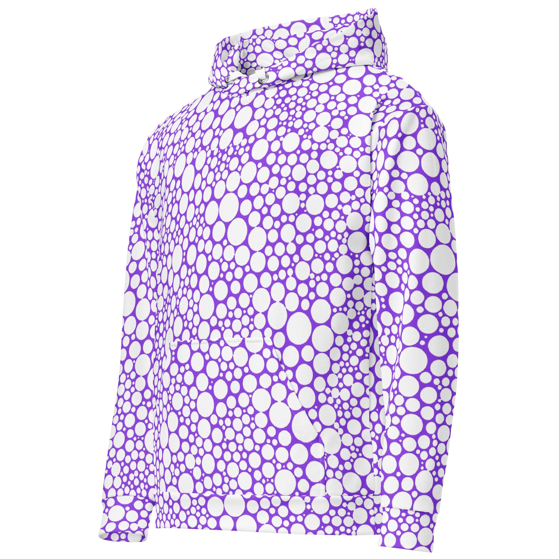 Unisex Hoodie - White Dots on Purple