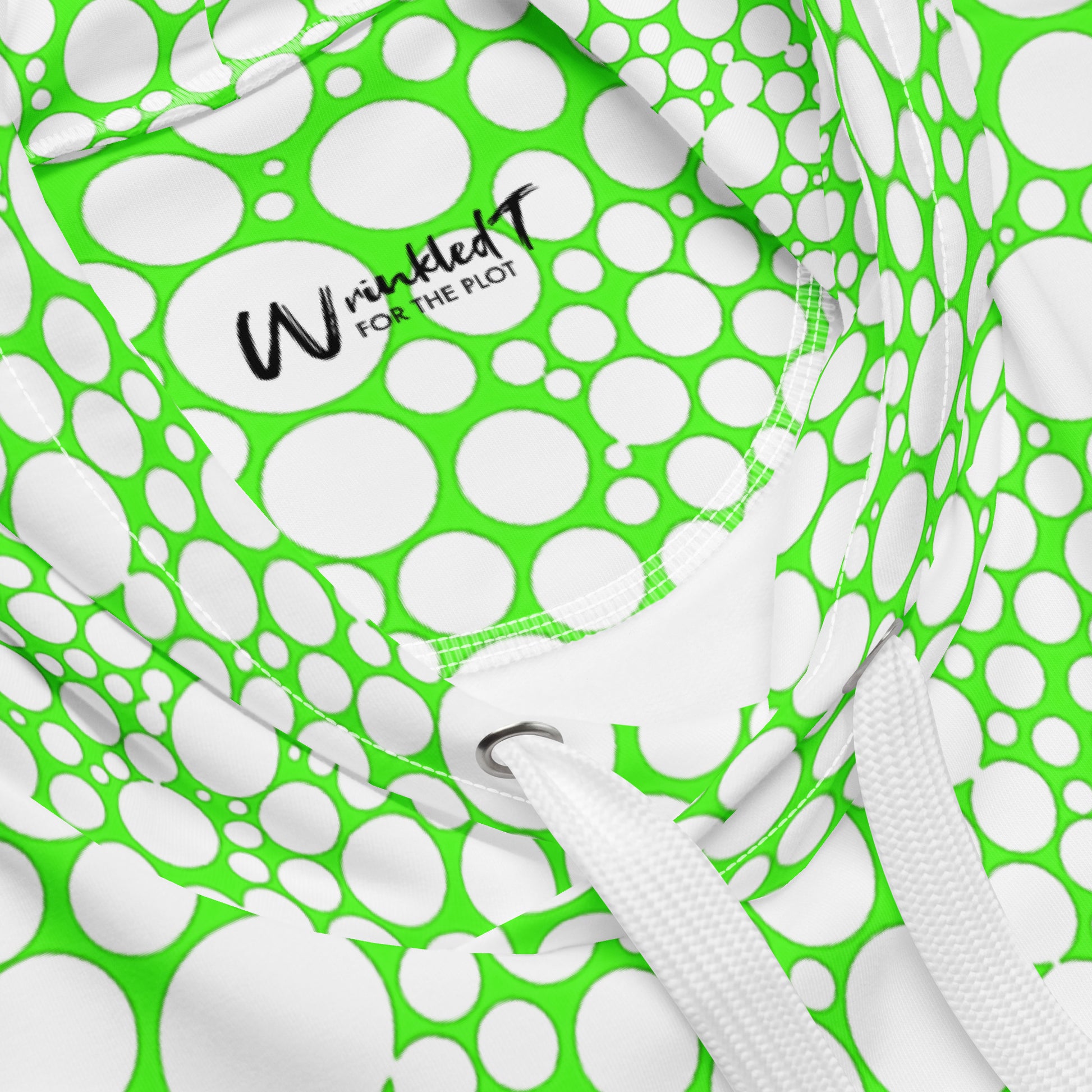 Unisex Hoodie - White Dots on Neon Green
