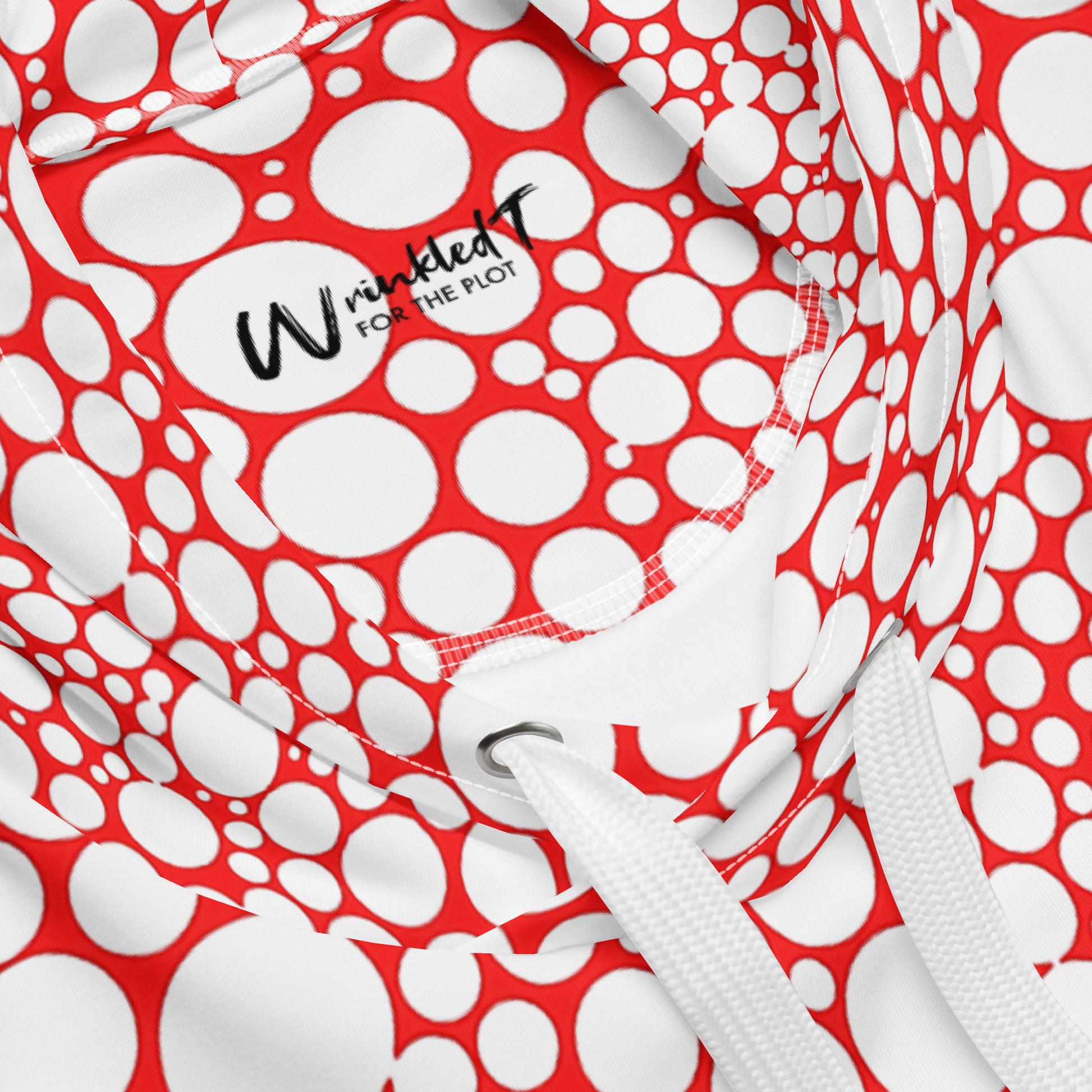 Unisex Hoodie - Dark Red Dots on Bright Red