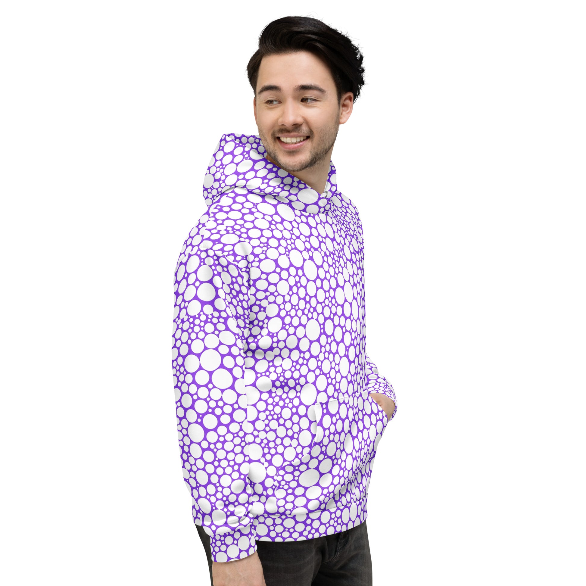 Unisex Hoodie - White Dots on Purple