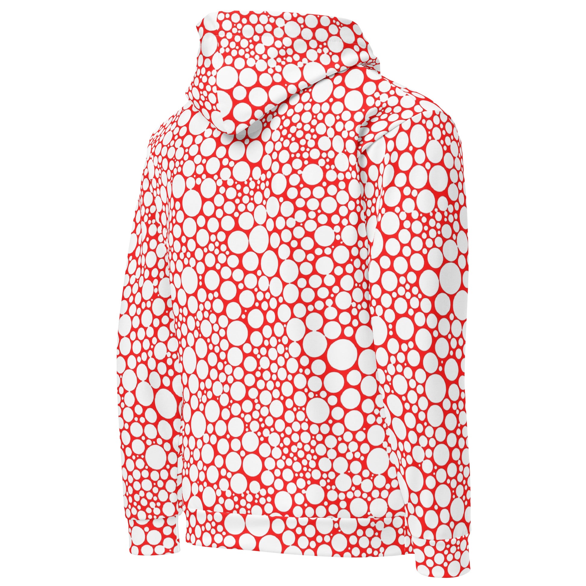 Unisex Hoodie - Dark Red Dots on Bright Red