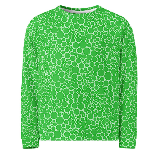 Unisex Sweatshirt - Green Dots on Neon Green