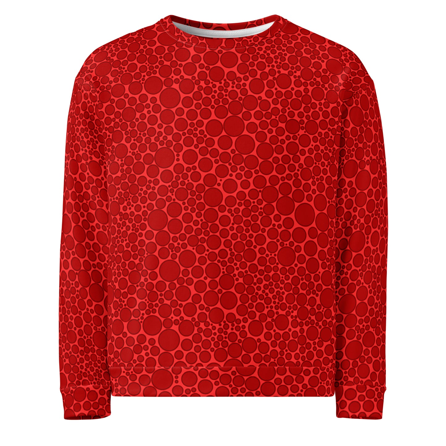 Unisex Sweatshirt - Dark Red Dots on Bright Red