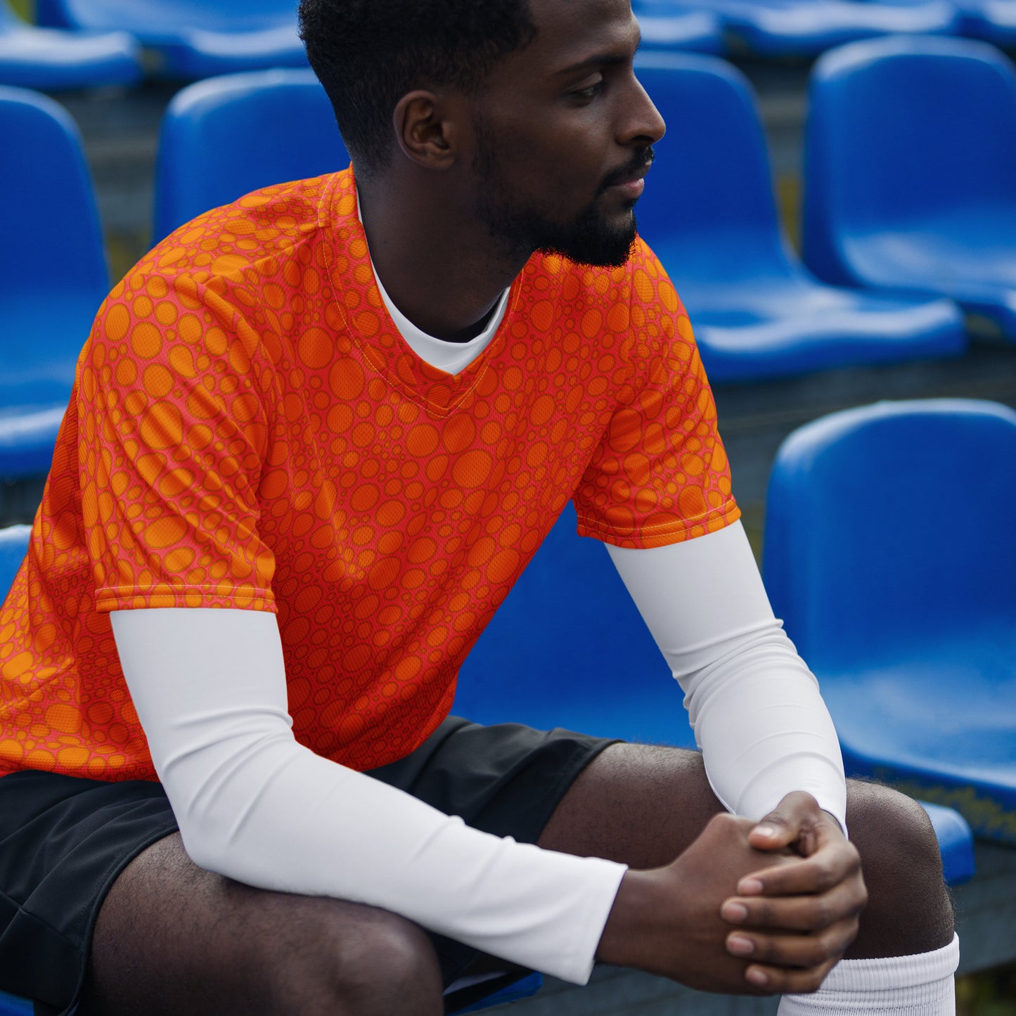 Unisex Sports Jersey - Orange on Pink Dots