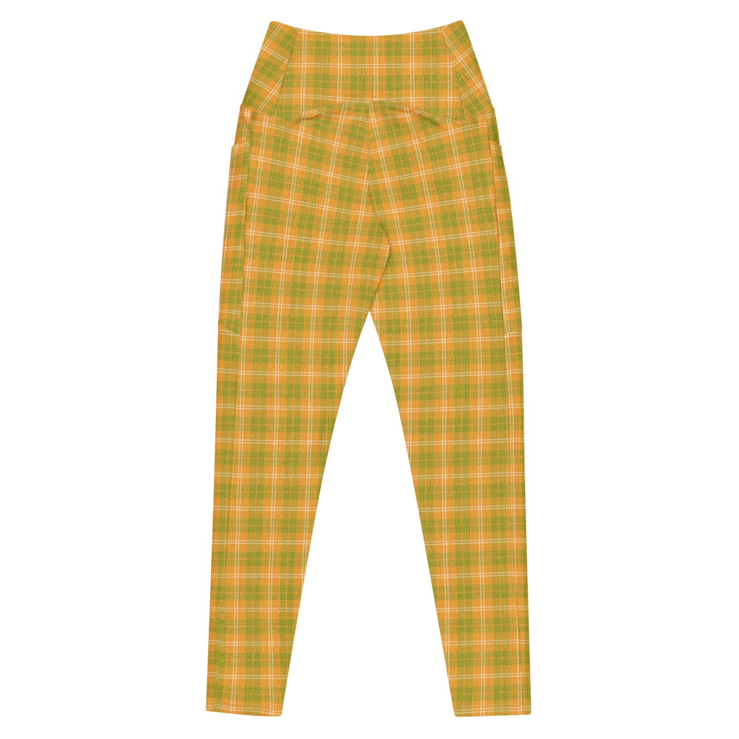 High-Waisted Pocket Leggings - Orange & Green