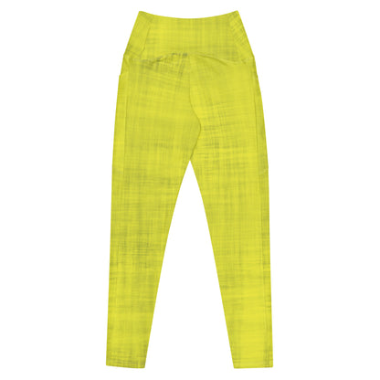 High-Waisted Pocket Leggings - Zesty Lemon