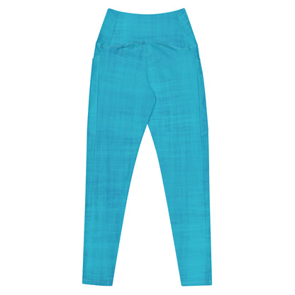 High-Waisted Pocket Leggings - Electric Blue