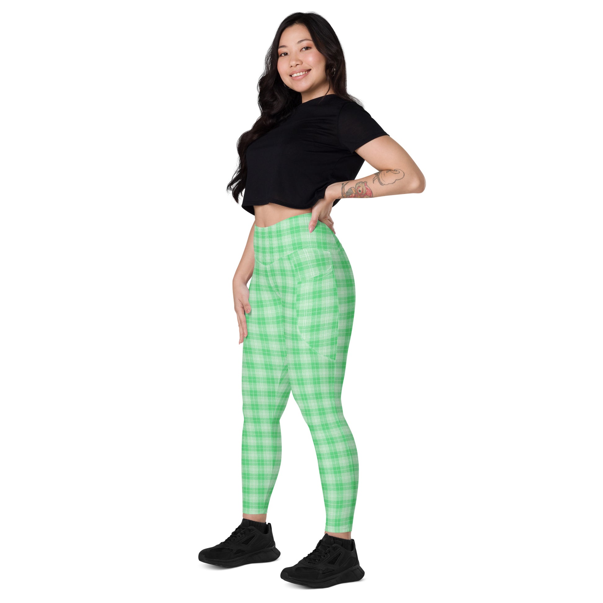 High-Waisted Pocket Leggings - Neon Lime