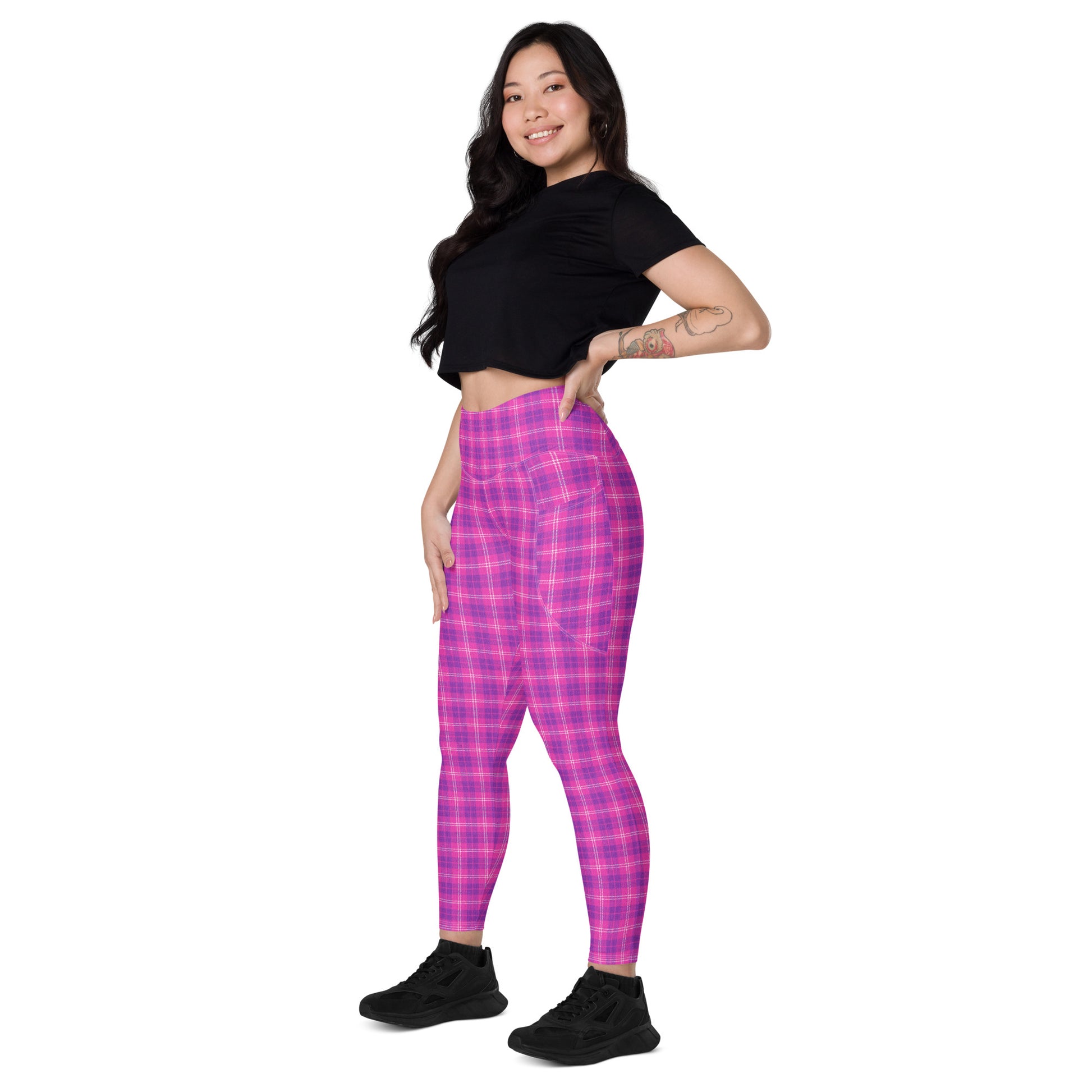 High-Waisted Pocket Leggings - Fuchsia Pop