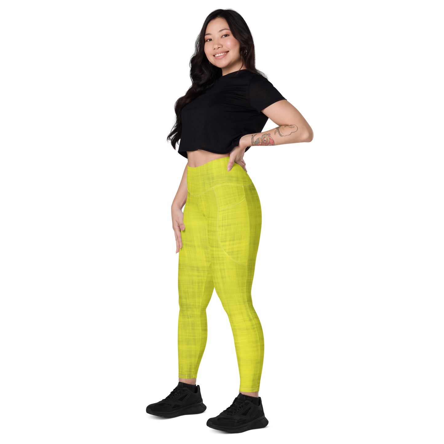 High-Waisted Pocket Leggings - Zesty Lemon