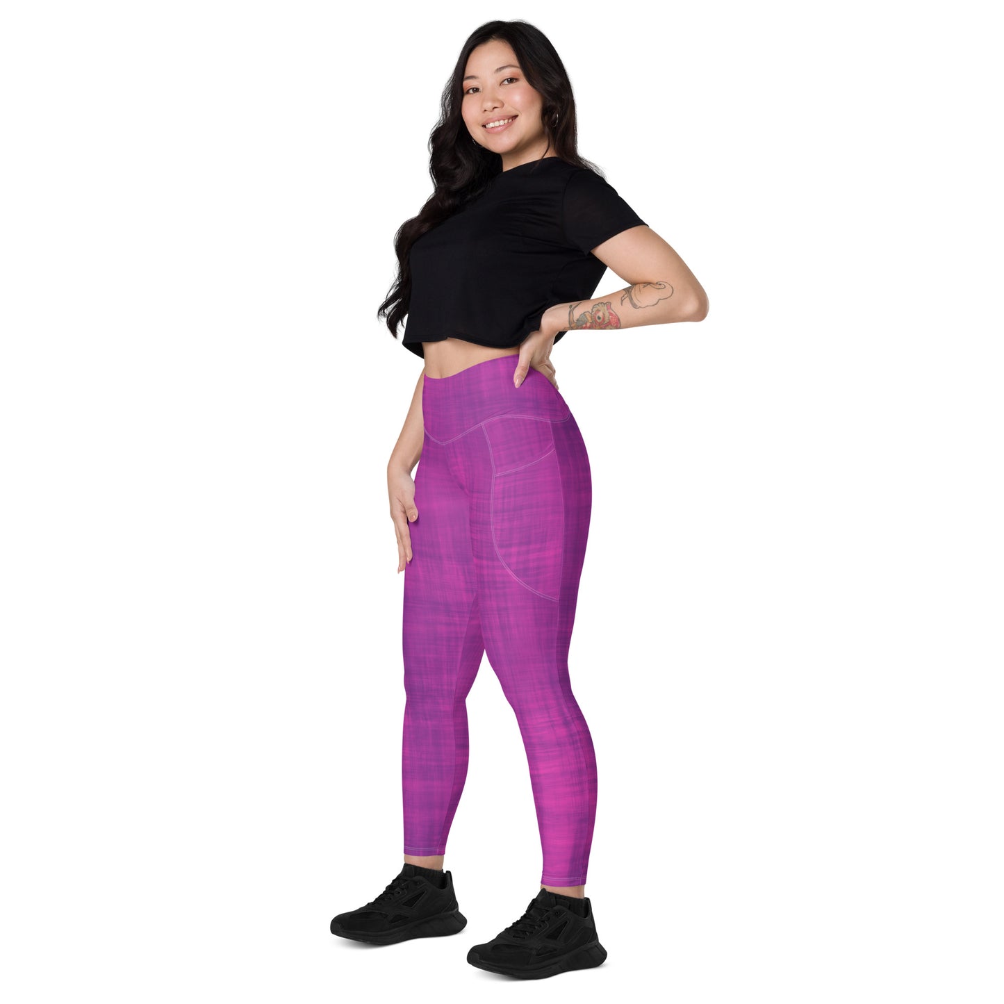 High-Waisted Pocket Leggings - Cyber Pink