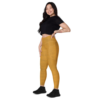 High-Waisted Pocket Leggings - Orange Crush