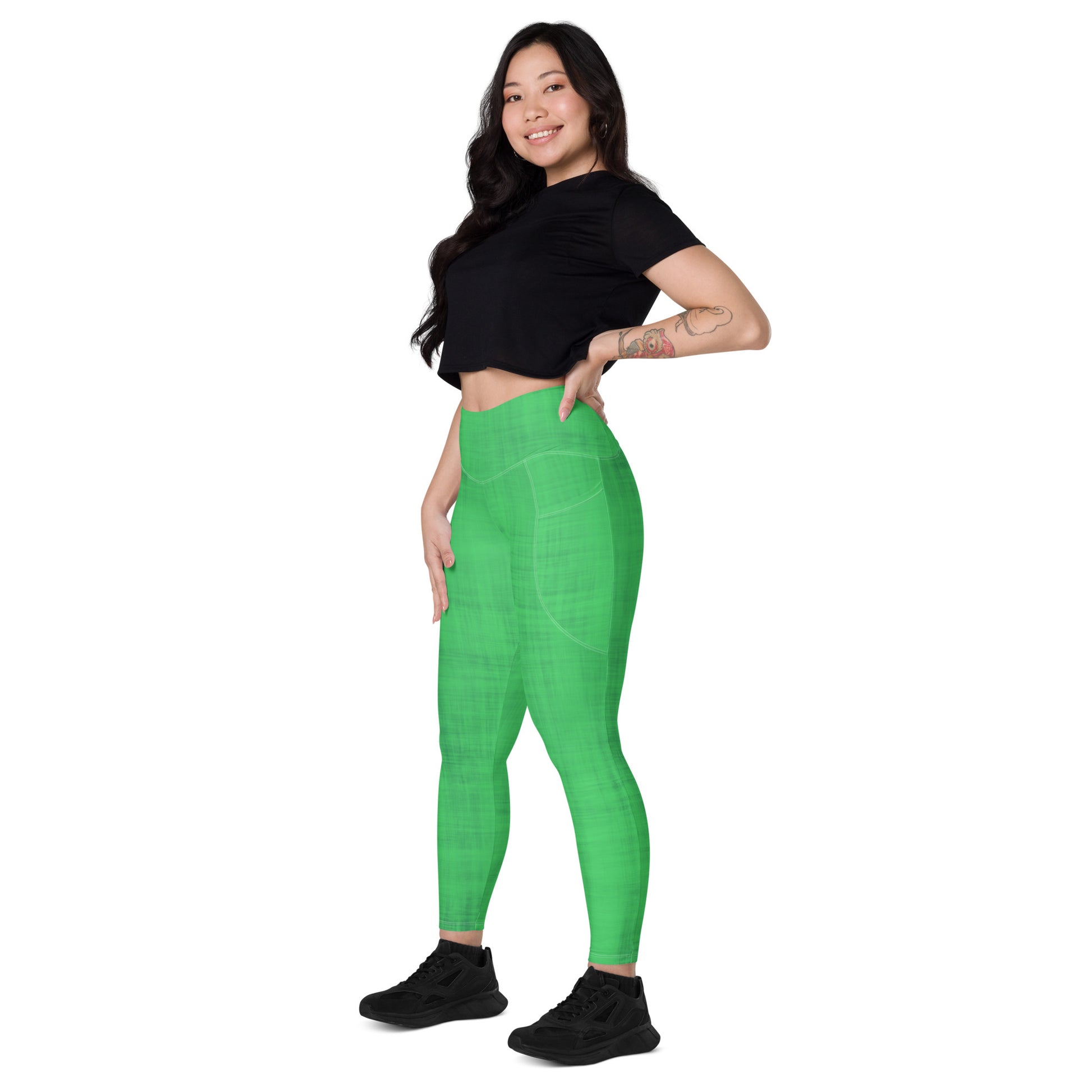 High-Waisted Pocket Leggings - Neon Lime