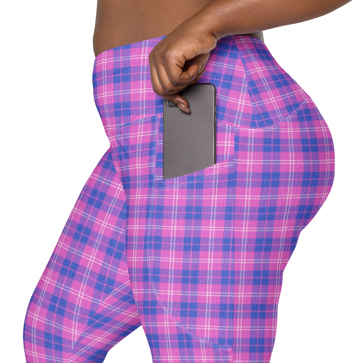 High-Waisted Pocket Leggings - Pink & Periwinkle