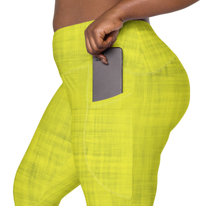 High-Waisted Pocket Leggings - Zesty Lemon