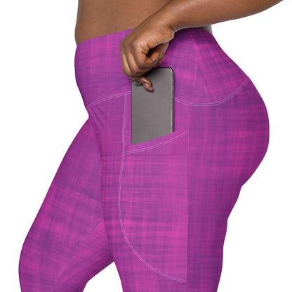 High-Waisted Pocket Leggings - Cyber Pink