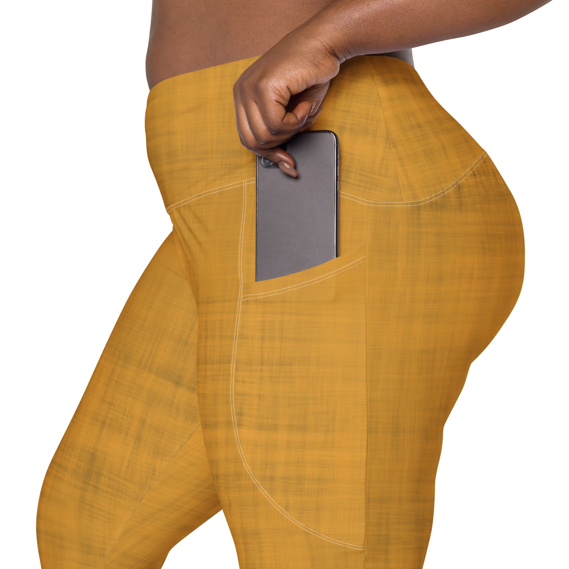 High-Waisted Pocket Leggings - Orange Crush