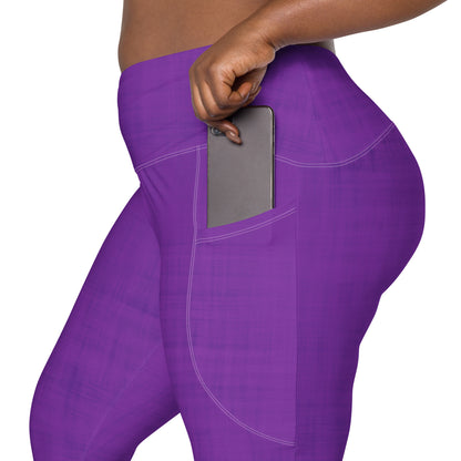 High-Waisted Pocket Leggings - Purple Pop