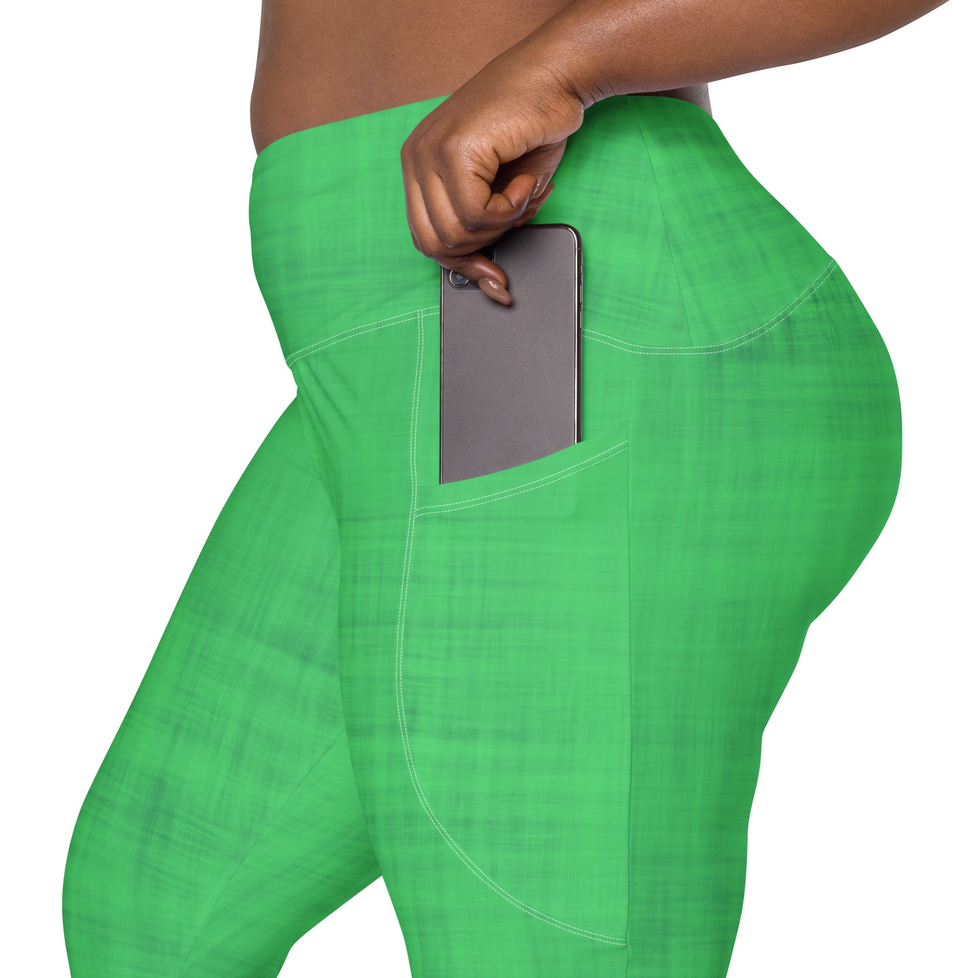 High-Waisted Pocket Leggings - Neon Lime