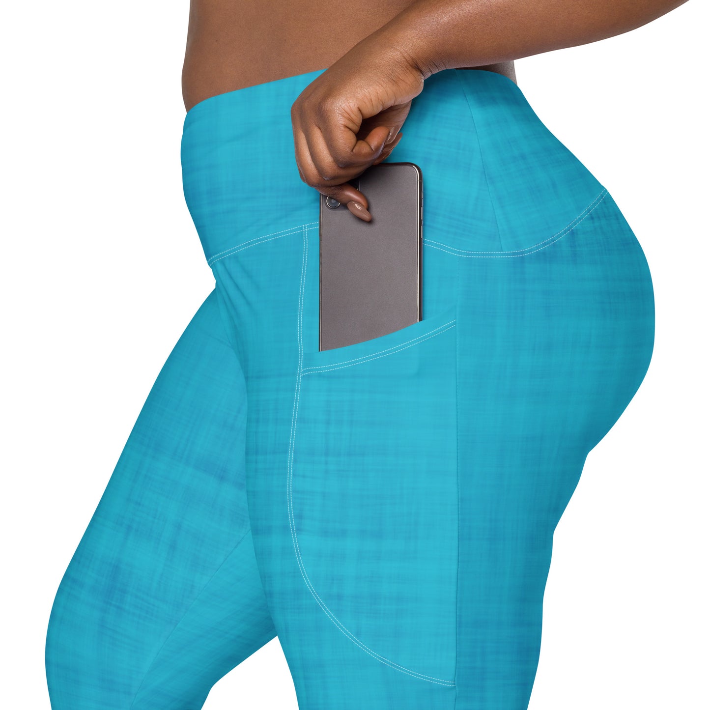 High-Waisted Pocket Leggings - Electric Blue