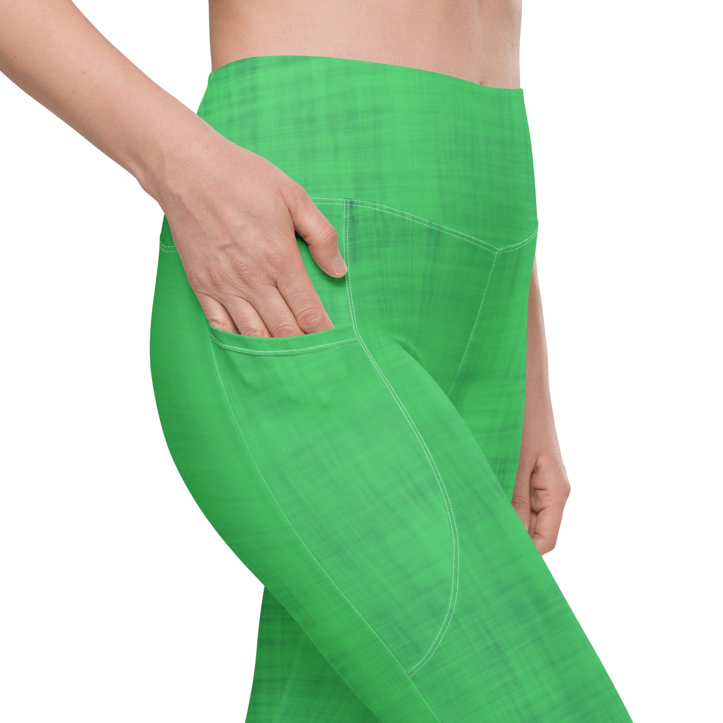 High-Waisted Pocket Leggings - Neon Lime