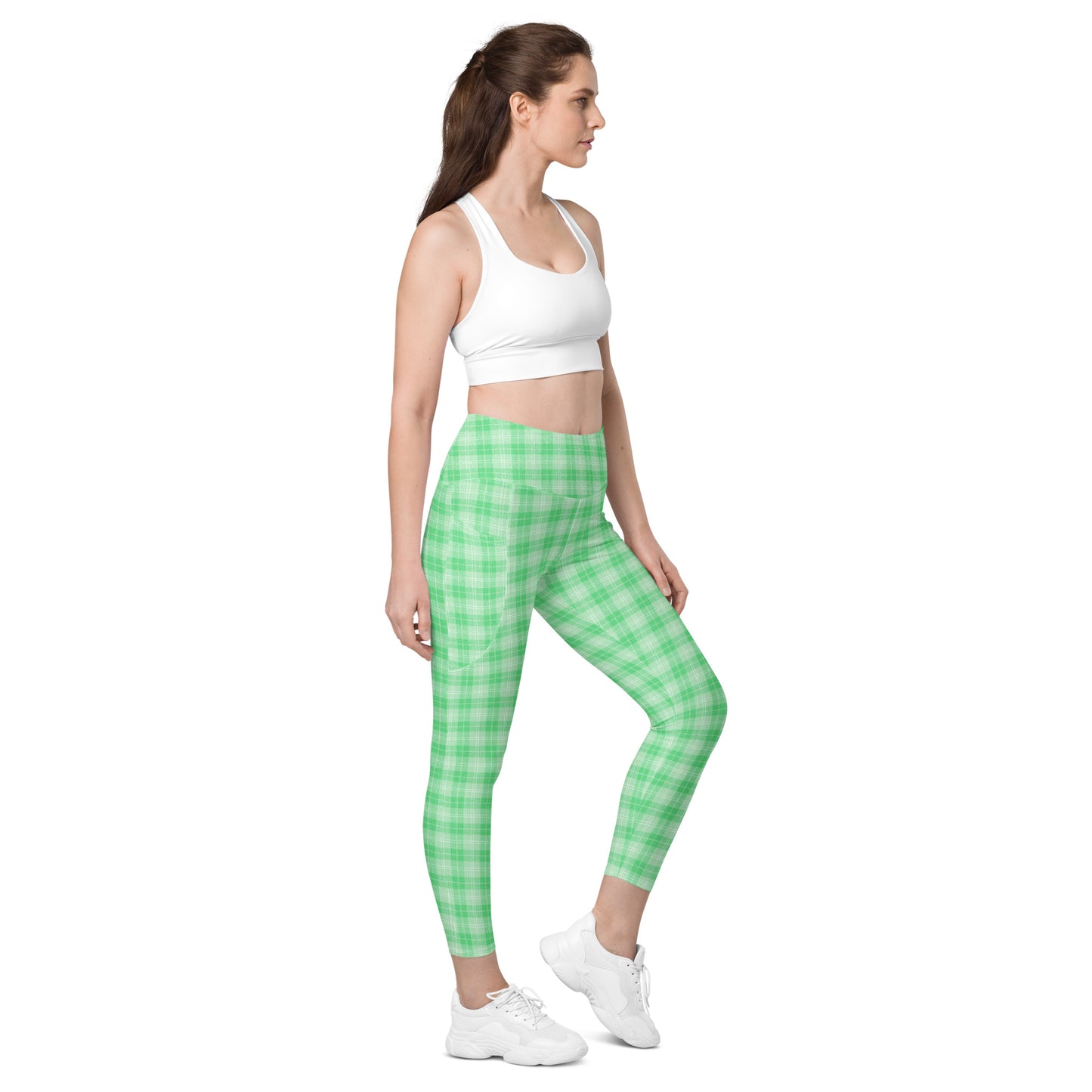 High-Waisted Pocket Leggings - Neon Lime