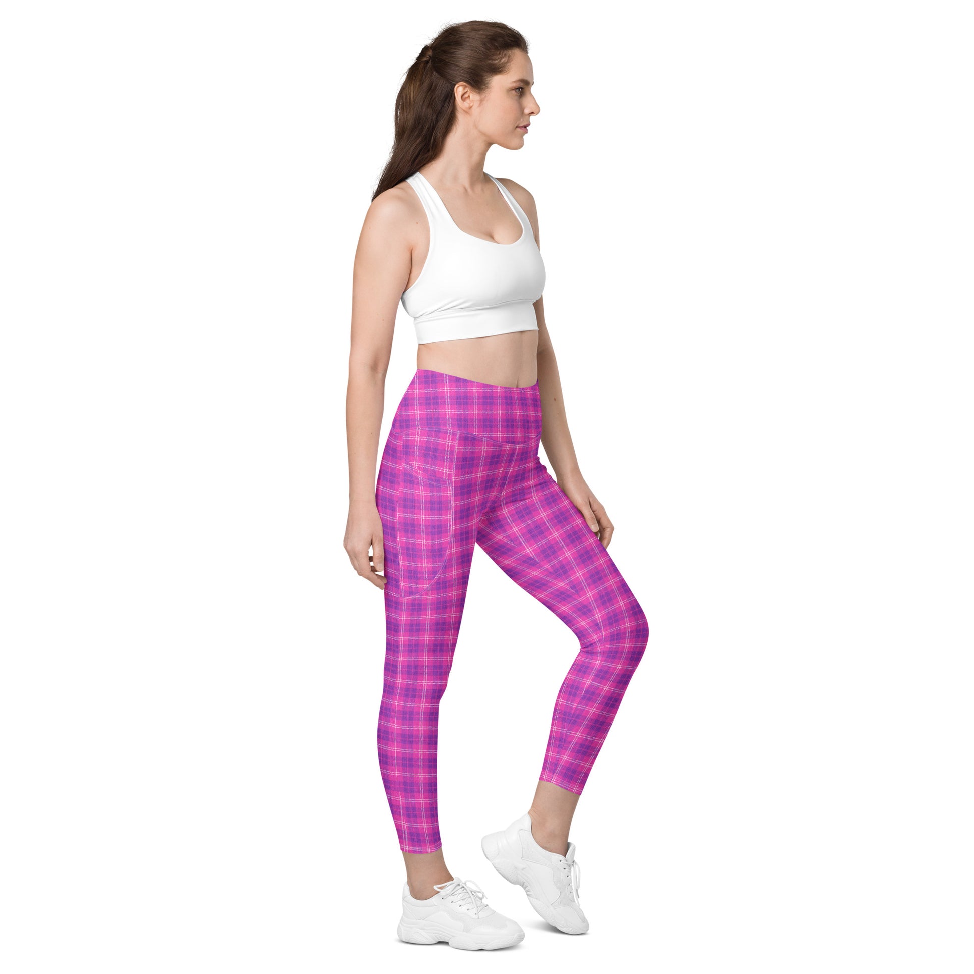 High-Waisted Pocket Leggings - Fuchsia Pop