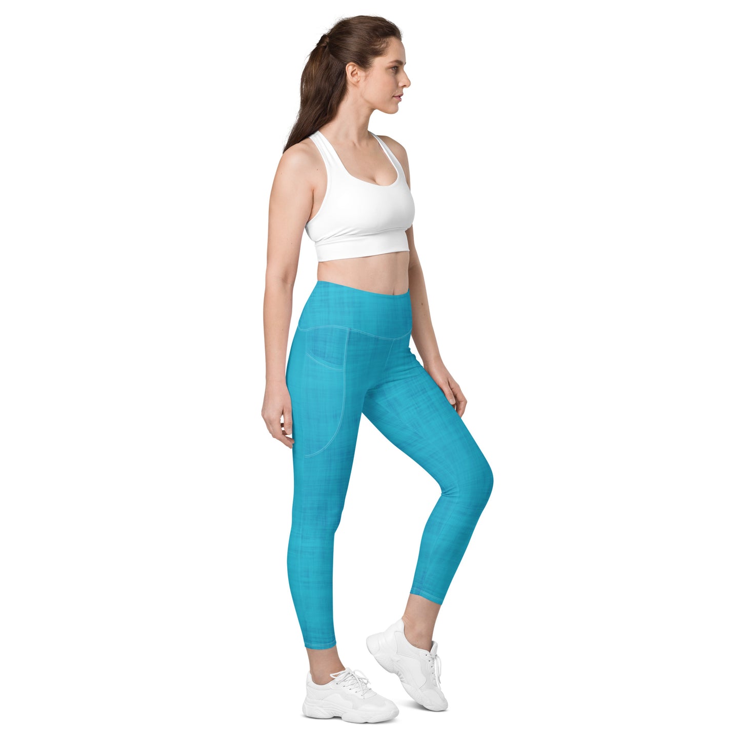 High-Waisted Pocket Leggings - Electric Blue