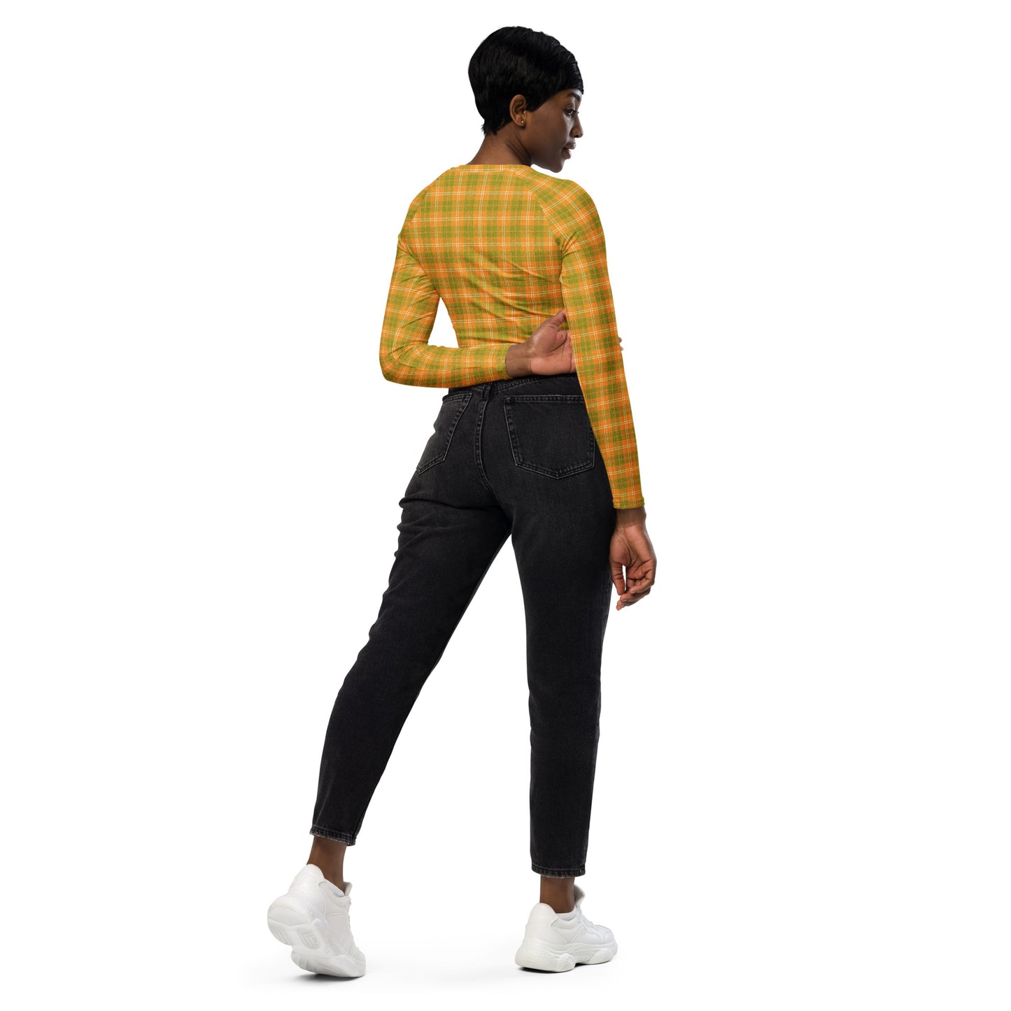 Recycled long-sleeve crop top