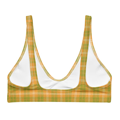 Recycled padded bikini top - Orange & Green