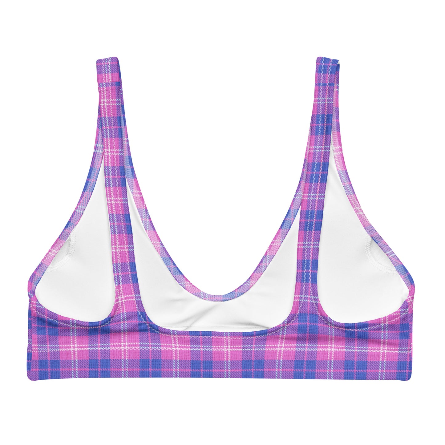 Recycled padded bikini top - Pink & Periwinkle