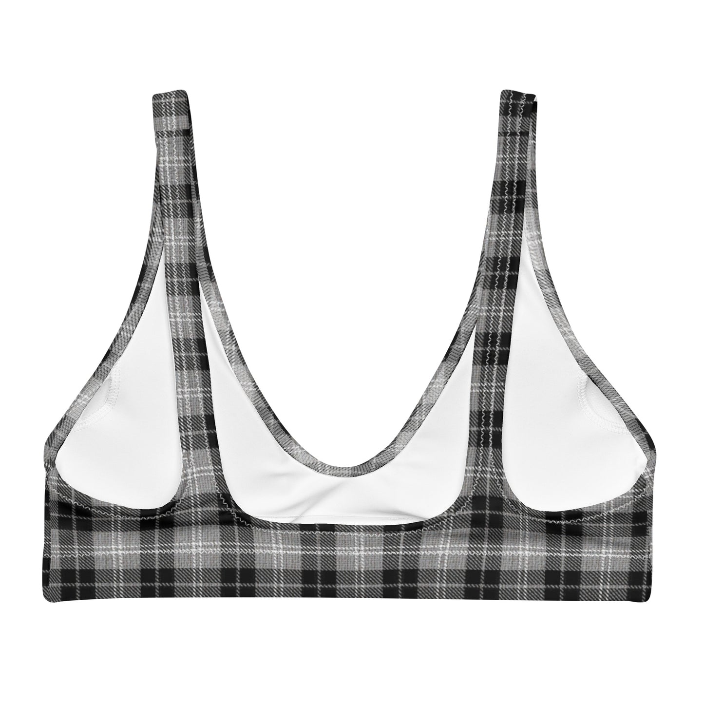 Recycled padded bikini top - Black & White