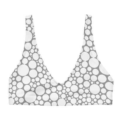 Recycled padded bikini top - White Dots on Gray