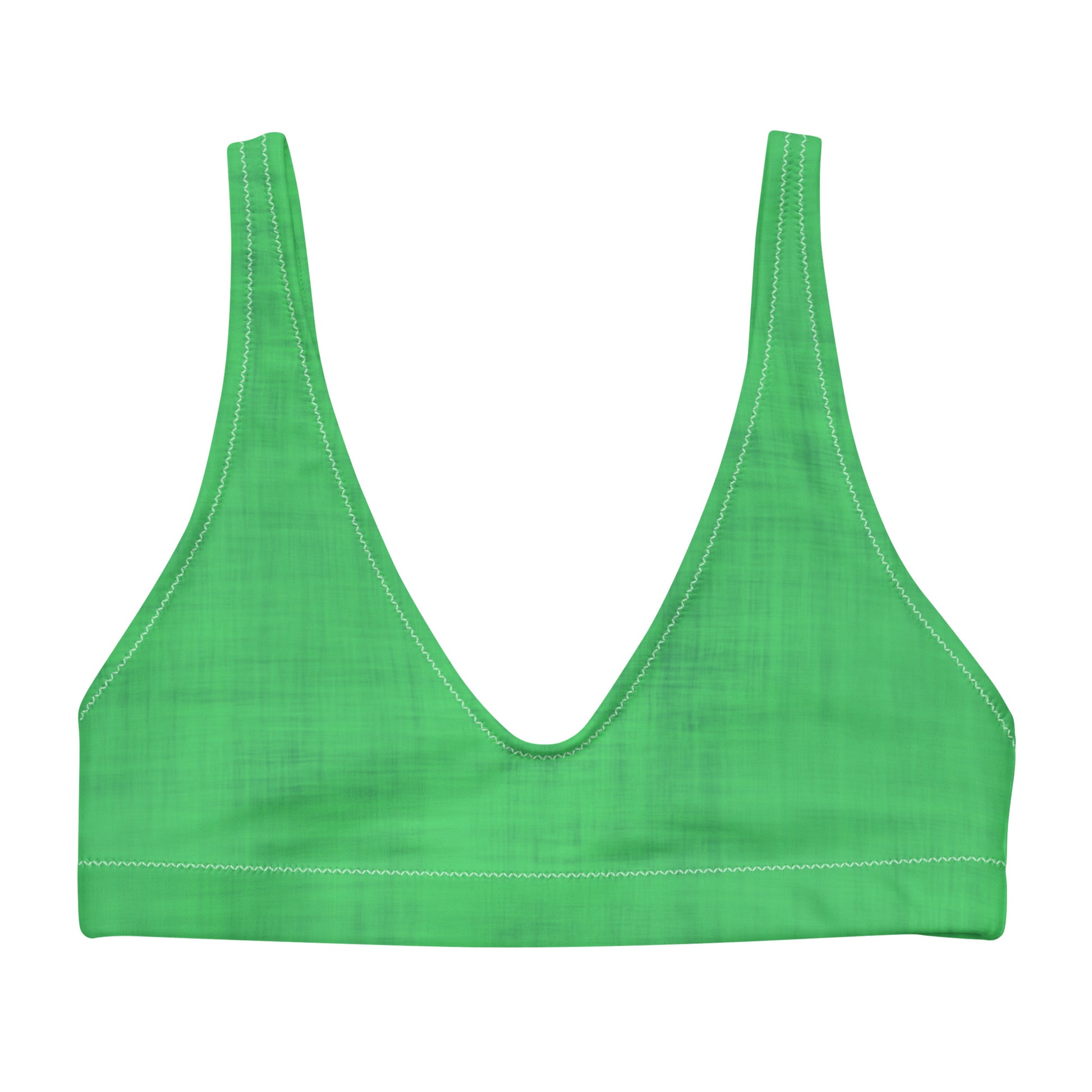 Recycled padded bikini top - Neon Lime